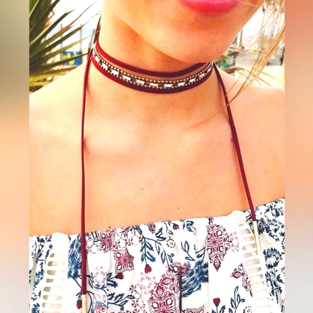 Chloe + Isabel Suede Baguette Headwrap/Choker/Bracelet